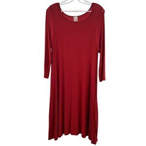 Her She Women's Long Sleeve Shift Dress Burnt Orange Size Large Pockets